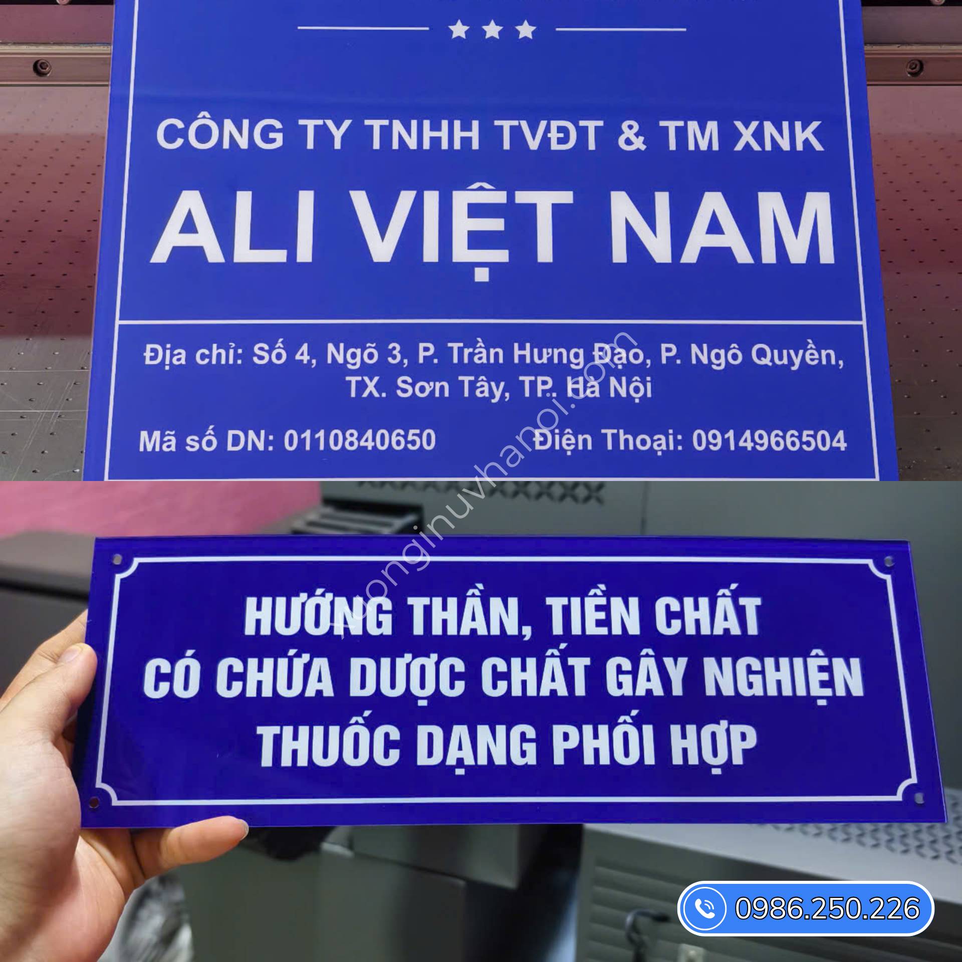in trên mica