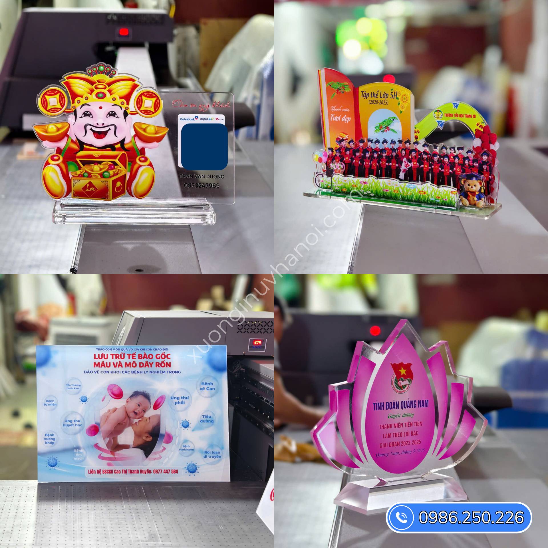 in trên mica theo yêu cầu